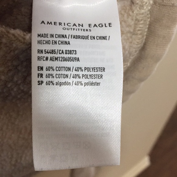 American Eagle Womens Sand Brown Cropped Sweatshirt XS - Picture 6 of 6